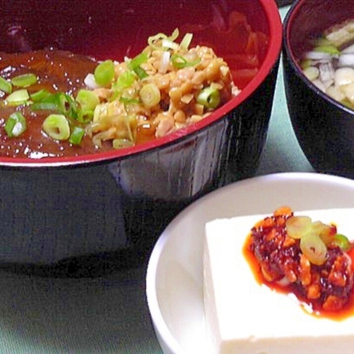 鮪ヅケ納豆丼